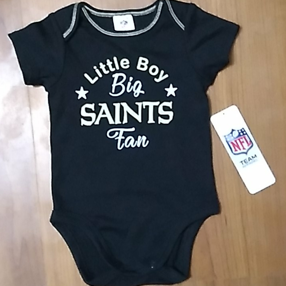 NWT baby "Team Apparel" black Saints onsie